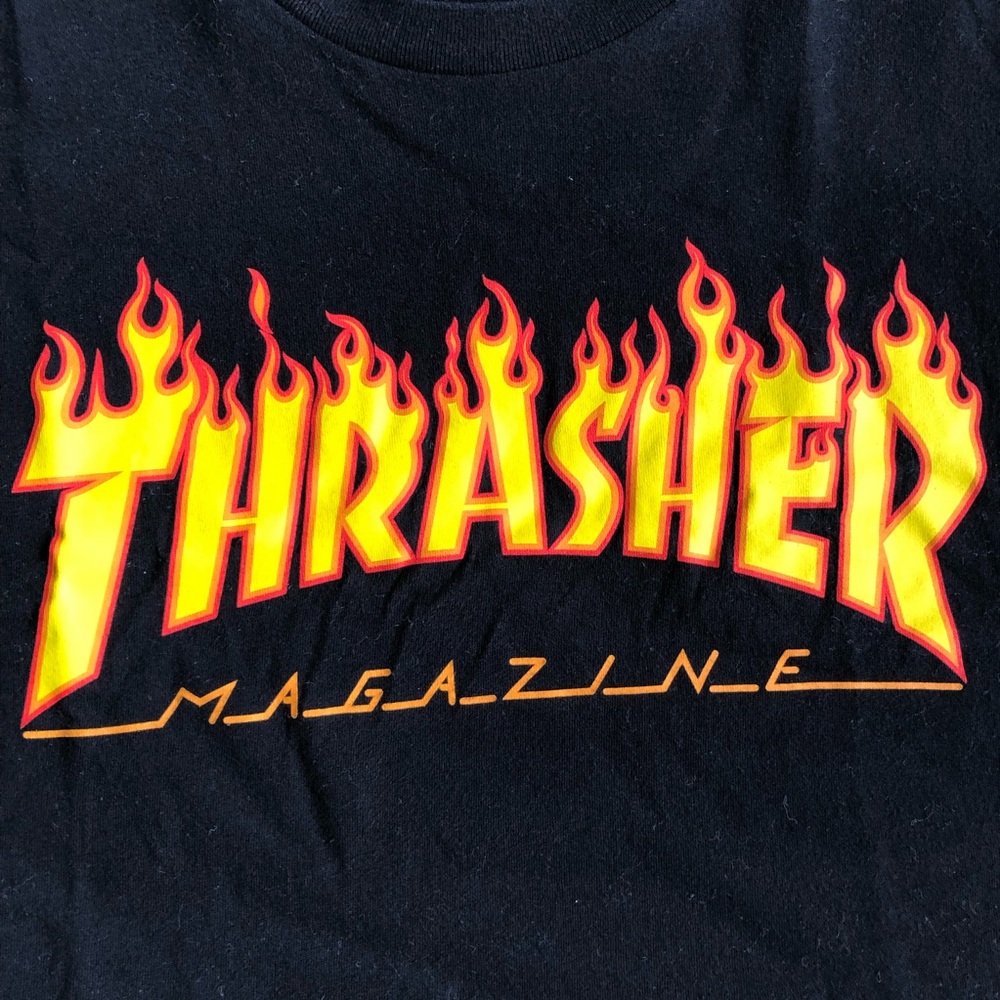 Thrasher Flame Logo Black T-Shirt